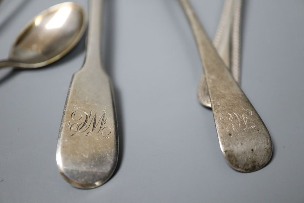 A collection of Georgian and later silver flatware,